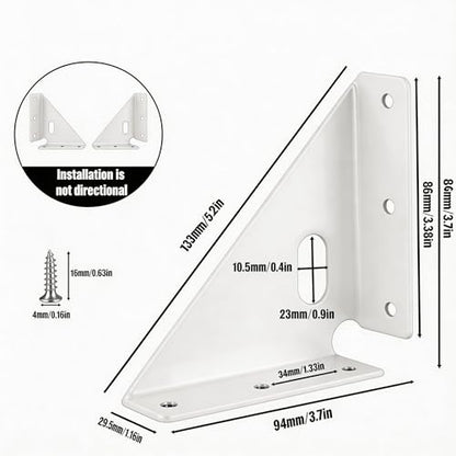 8 Pcs Heavy Duty Gusset Joints, Trapezi Corner Code (White) - color: 8 Pcs Gusset Joints (White)