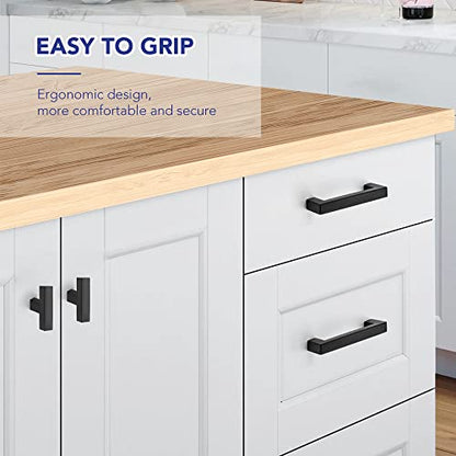Ravinte Hardware Matte Black Cabinet Handles Drawer Pulls 3 Inch CC 25 Pack - color: Matte Black Square, size: 3" Hole Center