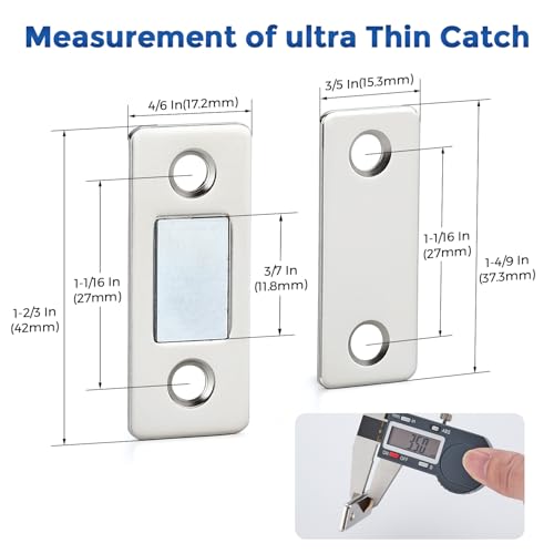 Ultra Thin Cabinet Magnetic Door Catch Stainless Steel,Satin Nickel,12 Pack - color: ‎Satin Nickel