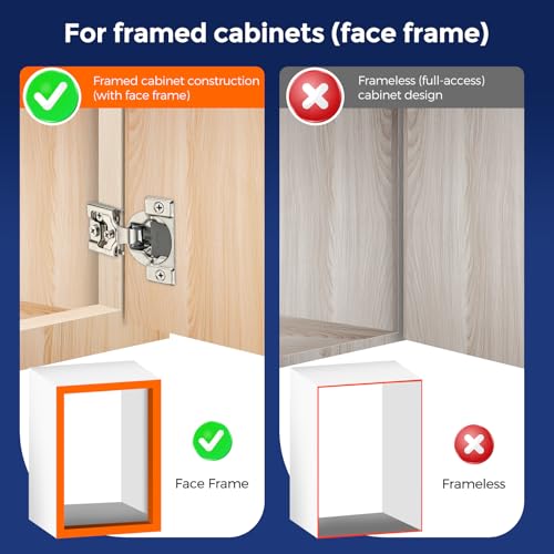 Satin Nickel Soft Close Cabinet Hinges,1/2 Inch Overlay,60 Pack (30 Pairs) - size: 1/2 inch Overlay