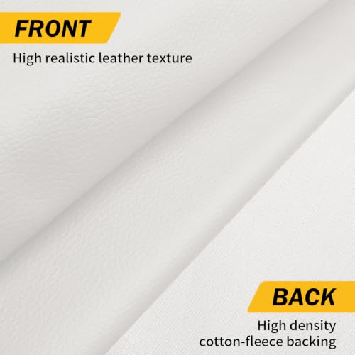 INVGEEXI 1 Yard White Marine Vinyl Faux Leather Fabric 54" x 36" - color: White, size: 1 Yard