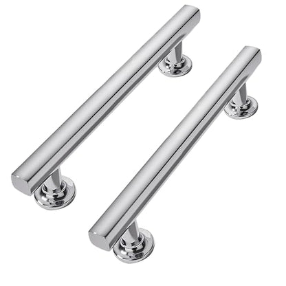3-3/4 inch (96mm) 2 Pack Polished Chrome Cabinet pulls Solid Heavy-Duty Handles Hardware for Kitchen Badroom Drawer Square Pulls Cupboard Cabinets - color: Polished Chrome, size: 3-3/4 inch(96mm)