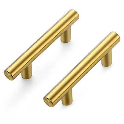 Ravinte Brushed Brass Cabinet Handles, 5 Pack Drawer Pulls, 2-1/2 in - size: 2-1/2 Inch Hole Centers