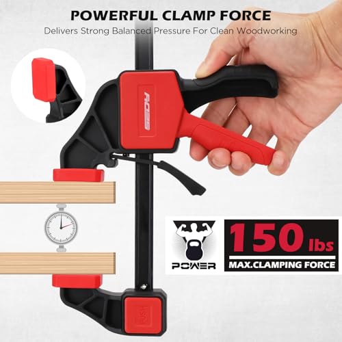 3-Pack 6 Inch Bar Clamps for Woodworking with Clamp Connector, 6" Quick-Release Wood Clamps with 150 LBS Load Limit, Trigger Clamp Set, One-Handed Clamps/Spreader Ideal for Woodworking DIY Projects - style: 6" (3-Pack) | Extends to 12"+