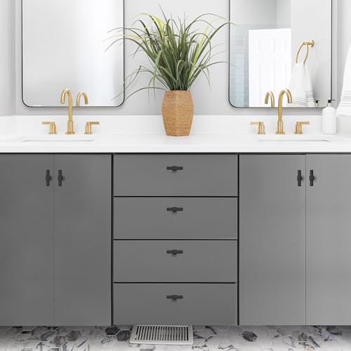 15 Pack Black Cabinet Handles, 2" Overall Length Cabinet Pulls - color: Black, size: Single Hole
