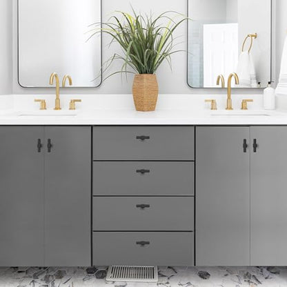 15 Pack Black Cabinet Handles, 2" Overall Length Cabinet Pulls - color: Black, size: Single Hole