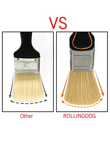 ROLLINGDOG 1", 1.5", 2" Chalk Paint Brush Set - color: 25mm+35mm+45mm