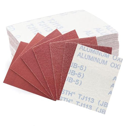 1/4 Sandpaper Sheet,4-1/2"*5-1/2" 50 Pack P120 Grit - style: 50pcs P120