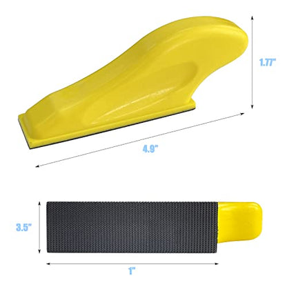 Sutekus Micro Hand Detail Sander Kit 2pcs Mini Detail Sander Blocks with 40 Sheets Hook and Loop Sandpaper-Assorted Grit of 60 80 120 180 220 320 400 600 for Crafts Wood Metal Polishing