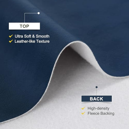 54" Marine Vinyl Upholstery Faux Leather Fabric by The Yard Waterproof - color: Blue, size: Pre-cut 1 Yard 54"x36"