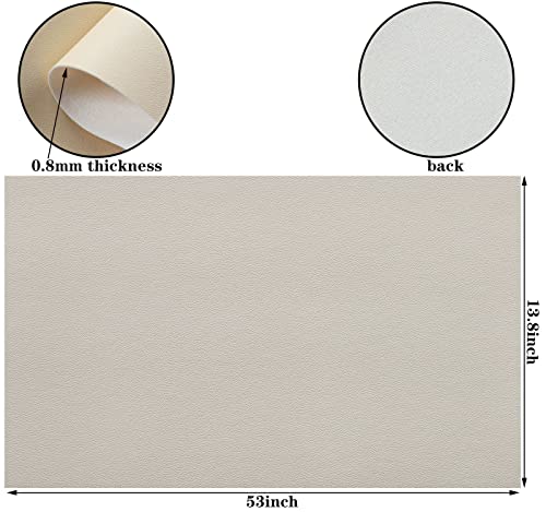 Picheng Smooth Faux Leather Sheets: 13.8"X53" Solid Soft Faux Leather Roll - color: Meter-white