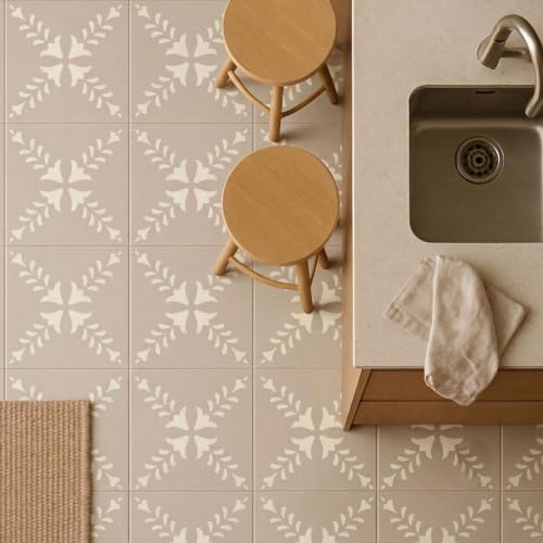 2 Pcs 12" x 12" Tile Stencil Painting Stencil for Walls and Floors - Reusable - Stencils for Painting - Stencil for Home Decor (Vine Wreath) - style: Vine Wreath