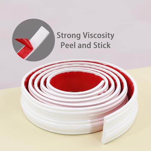 Coengwui Peel and Stick Wall Molding, Chair Rail Wainscoting Panel, Finish Trim for Home Decoration (Paintable White, 19.6ft x 0.9in) - size: 19.6ft x 0.9in