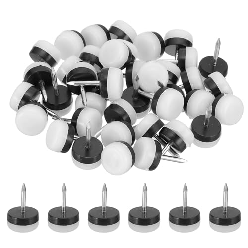 PATIKIL 0.6" Dia Chair Slides, 40 Pcs Nail on Furniture Glides Chair Leg Floor Protectors for Wooden Furniture, Table Feet, Carpet and Hardwood, White - color: White, size: 0.6"