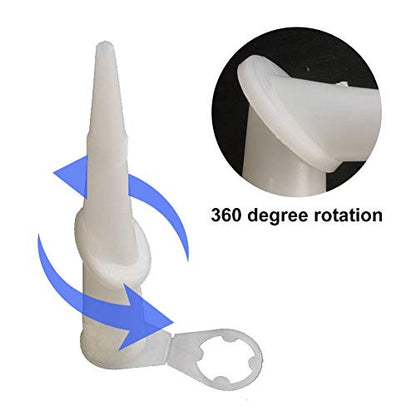 10-Pack Caulk Nozzles - Brostown Universal 360 Degree Rotating Bent Cartridge Sealant Nozzle Plastic Caulking Glue Head