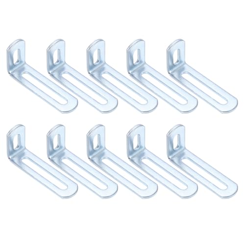 uxcell 10 Pcs Adjustable Right Angle Brackets 2.6"x1.2"x0.7" Silver - color: Silver, size: 2.6"x1.2"x0.7"
