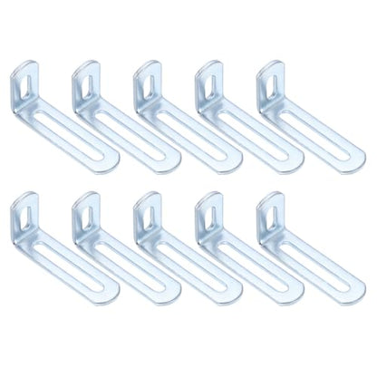 uxcell 10 Pcs Adjustable Right Angle Brackets 2.6"x1.2"x0.7" Silver - color: Silver, size: 2.6"x1.2"x0.7"