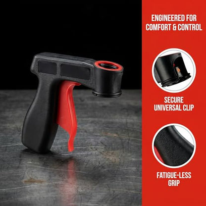 Instant Aerosol Trigger Handle Can-Gun, Converts Spray Cans to Spray Guns -Full Hand Grip, Reusable, Easy Clip-On/Off, for Paint Adhesives and Lubricants (2-Pack)