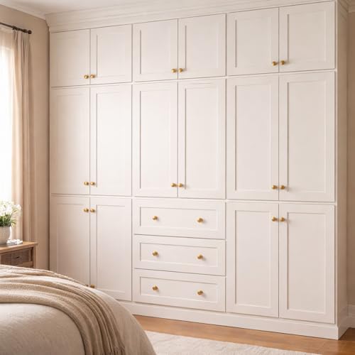 POZEAN Cabinet Knobs Brushed Nickel 30 Pack Cabinet Handles Drawer Knobs Solid Knobs Brass with Screws for Dresser Drawer Cabinet Cupboard - Modern Kitchen, Bedroom and Bathroom Hardware,Brass - color: Brass, size: 30 Pack