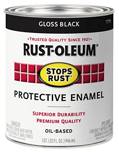 Rust-Oleum Stops Rust Brush On Protective Enamel Paint, Gloss Black - color: Gloss Black, size: 32 Fl Oz (Pack of 1)