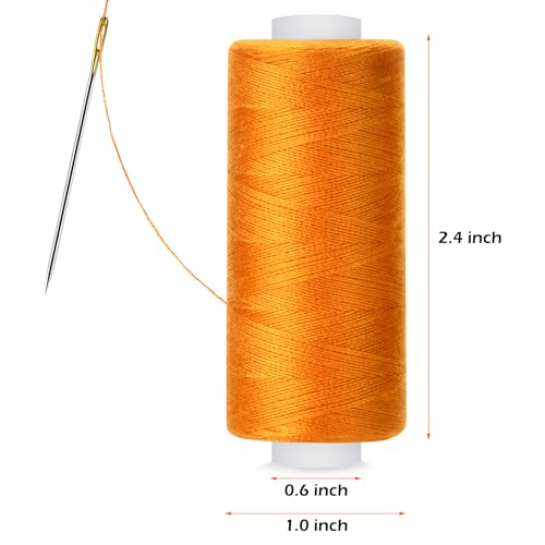 6 Pcs Sewing Thread Kit, 400 Yards Each Spool 402 Polyester Thread with Sewing Needle & Threader, Sewing Threads for Sewing Machine, Hand Stitching, Embroidery - color: colorful