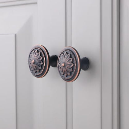 4 Pack Oil Rubbed Bronze Kitchen Cabinet Knobs,1-2/5" Furniture Knobs for Cabinets and Drawers Brushed Rubbed Bronze Cabinet Door Knobs for Dresser Drawers Bathroom Dresser Drawer Knob - color: Oil Rubbed Bronze