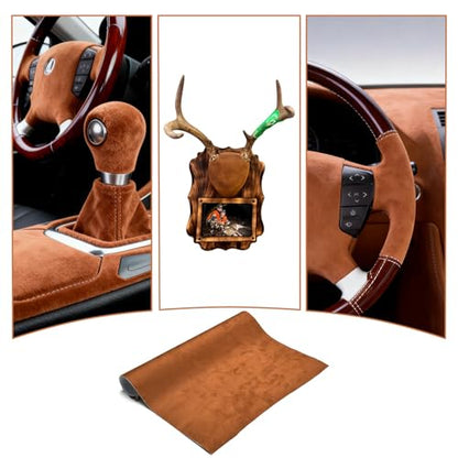 Suede Fabric Car Vinyl Wrap Sticker Sheet, 12"x60", Brown - color: Brown, size: 12" x 60"