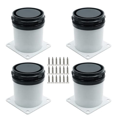 Set of 4 Adjustable Stainless Steel Furniture Legs 2.4 Inch White - color: White, size: 2.4 inch