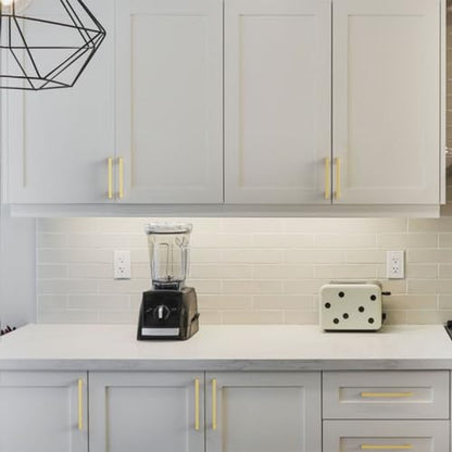 Amerdeco 10 Pack Brushed Gold Cabinet Pulls 6.3" - color: Brushed Gold, size: 6.3" hole center
