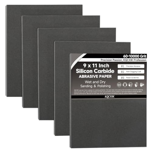 12-Sheet Premium 600 Grit Wet Dry Sandpaper, 9 x 11 Inch - style: 600Grit