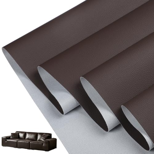 CDY Marine Vinyl Upholstery Fabric: 54"x72" Soft Grain Faux Leather Durable - color: Dark Brown, size: 2Yard（54"x72"）