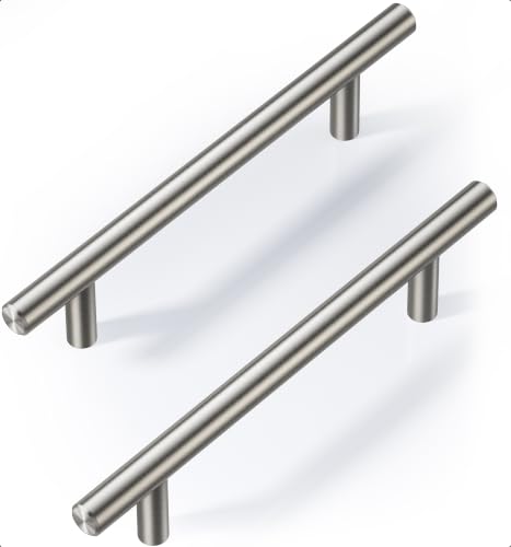 Veise Cabinet Handles 10 Pack, 7-3/8" Length, 5" Hole Center,Brushed Nickel - color: Brushed Nickel, size: 5 Inch Hole Center