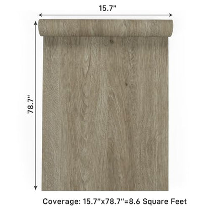 VaryPaper Oak Wood Contact Paper Peel and Stick Light Brown Wood Wallpaper for Cabinets Waterproof Wood Grain Vinyl Wrap for Countertops Furniture Desk Self Adhesive Wood Look Wall Paper 15.7''x78.7''