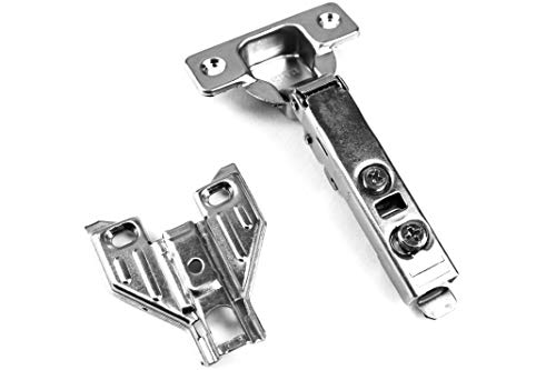 Berta (4 Pieces) Full Overlay Face Frame Soft Closing European Hinges, 90 Degree Restricted Opening 2 Way Adjustable Clip On Concealed Kitchen Cabinet Door Hinges with Screws (Face Frame, 4) - style: Face Frame