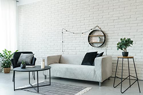 MASTERS OF COVERS Klippan 2 Seater Sofa Cover - Grey Velvet Slipcover, Classic Style, Washable, Handmade, Machine Washable - color: Velvet-grey, size: Velvet