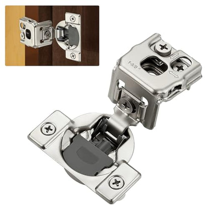 Satin Nickel Cabinet Hinges 1-1/2 Inch Overlay 10 Pack(5 Pairs) - size: 1-3/8 inch Overlay
