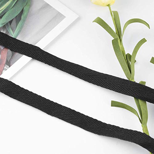 Abbaoww 50 Yards Cotton Twill Tape Ribbon 1 Inch for Sewing, Black - color: Black, size: 1 Inch
