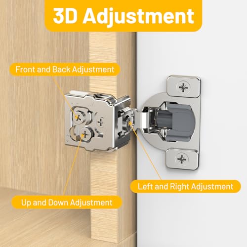 Furniware 60 Pack 30 Pairs 1-1/4 inch Overlay Soft Close Hinges - size: 1-1/4 inch Overlay