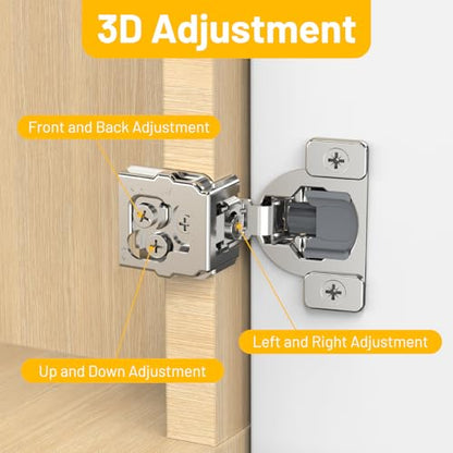 Furniware 60 Pack 30 Pairs 1-1/4 inch Overlay Soft Close Hinges - size: 1-1/4 inch Overlay