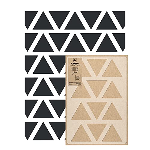 NAKLEO Wall Painting Stencil Large Size, 23,2”x37,4” Triangles Pyramid Reusable Plastic Template, Geometric Pattern Wallpaper, DIY Home Decor Craft Wood Floor Furniture - color: Triangles