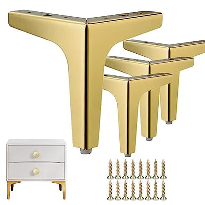 Modern Gold Metal Furniture Legs, 7 Inch Table Legs for Couch Bed Cabinet Cupboard,Modern Furniture Feet,Set of 4(7" Height,Gold) - color: Gold, size: 6.7"/17cm