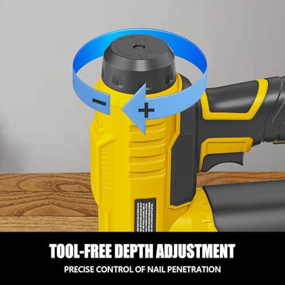 Cordless Brad Nailer for Dewalt 20V Battery (Tool Only), 2 in 1 Cordless Nail Gun with 1000 Nails and 500 Staples, Nail Gun Battery Powered for Home Improvement & Woodworking