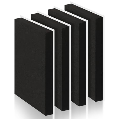 4 Pcs 1" Thick Foam Padding Sheet with Adhesive Backing Closed Cell - color: Black, size: 1 Inch Thick, 12 x 8 Inches