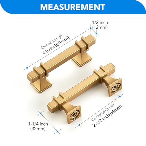 HOME EDIT Gold Pulls Cabinet Handles 2-1/2 Inch 10 Pack - color: Gold, size: 2-1/2 In Hole Center