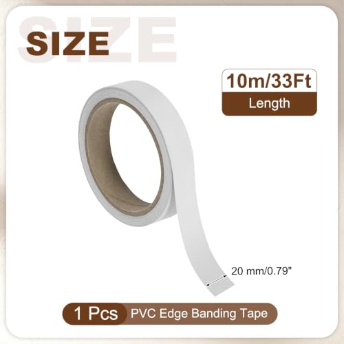 uxcell PVC Edge Banding Tape 3/4" Pure White Peel Stick Edging Trim - color: Pure White, size: 3/4"