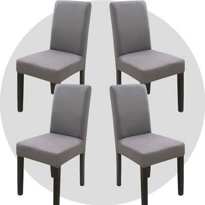 Stretch Chair Covers Slipcovers Set of 4 Light Grey Stretchable Dining Chair Slipcover Washable Removable for Kitchen,Hotel,Restaurant - color: Light Grey, size: 4