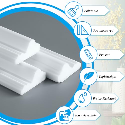 Pangda 3 Set Peel and Stick Wall Molding Kit Panel, 31x54 in - size: 31x54 in