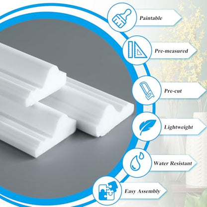 Pangda 3 Set Peel and Stick Wall Molding Kit Panel, 31x54 in - size: 31x54 in