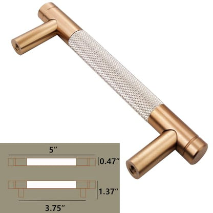 12 Pack 3 3/4 Inch 96 mm Bronze and Nickel Barrel Cabinet Pulls Cupboard Aluminum Handles Drawer Pull Cabinet Handles - color: Bronze and Nickel, size: 3 3/4 Inch