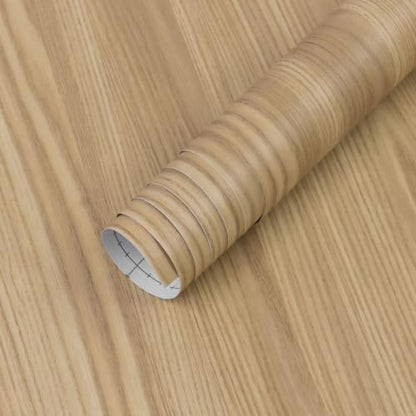 Yuritis16"X197"Light Brown WoodGrain Wallpaper Peel and Stick Countertops - color: Light Brown, size: 15.7" x 197"
